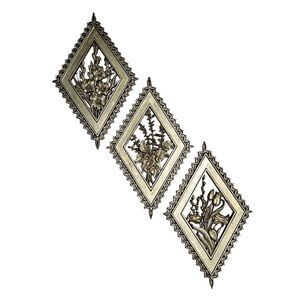 mcm boho cottagecore botanical floral wall hanging plaques